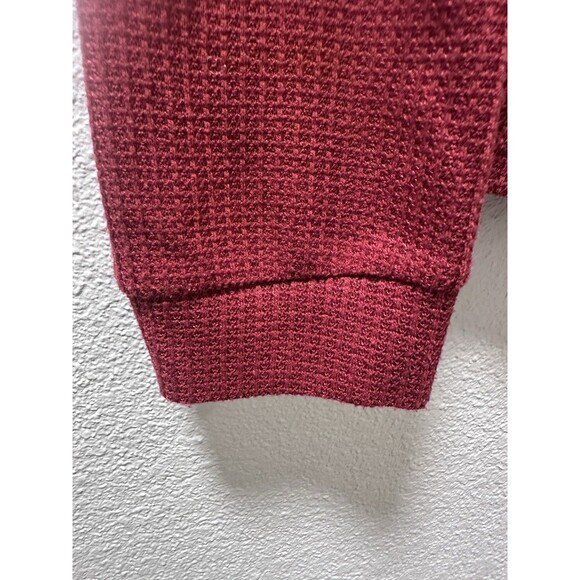 Waffle Knit 2-Piece Pajama Set Womens Medium Red Lounge Cozy Warm Stretch Comfy - Picture 5 of 13